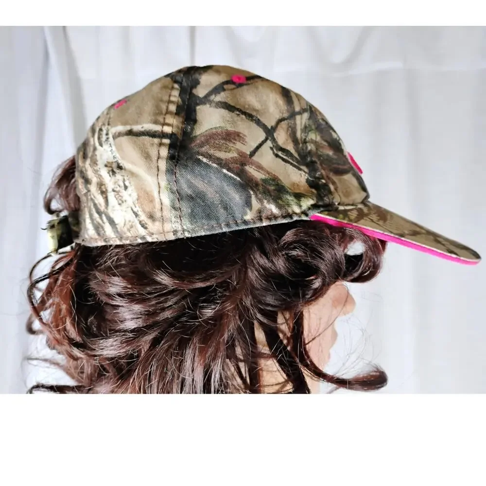 ISC Motor Sports Womens Camo Daytona Speedway Baseball Cap Pink Embroidered
